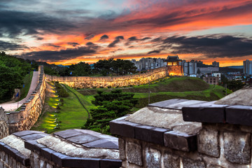 Hwaseong Fortress at Dusk