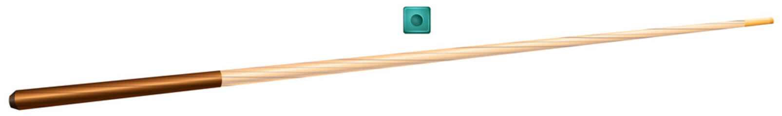 Snooker cue and chalk