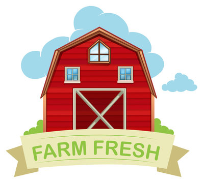 Farm fresh barn on white