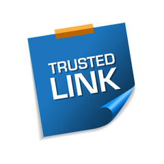 Trusted Link Blue Sticky Notes Vector Icon Design