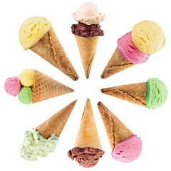 Ice, cream, cone.