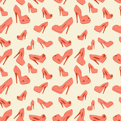 Obraz premium vector seamless pattern of women's shoes with heels