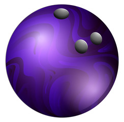 Purple bowling ball on white