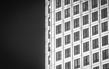 Canary Wharf, Docklands, London. Detail shot of Canary Wharf, London Docklands. An abstract,...