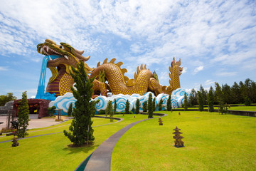 colorful dragon statue, Supanburi Thailand..