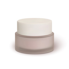 Cosmetic cream jar, isolated on white background.