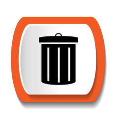 Vector icon with the image of the garbage can