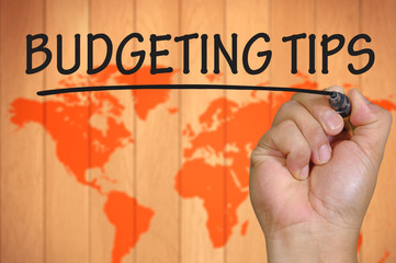 hand writing budgeting tips