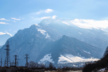 tall mountains on Georgian Military road