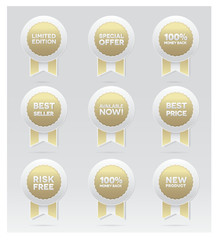 Set of golden vector badges