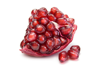 piece of pomegranate isolated on white background