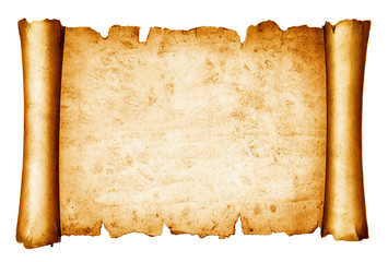 vintage scroll isolated on white background