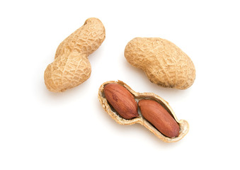 peanuts on white background