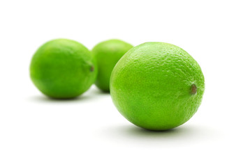 tree limes on white background