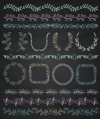 Vector Board Menu Hand Sketched Seamless Borders, Frames