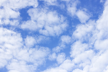 clouds in the blue sky background.