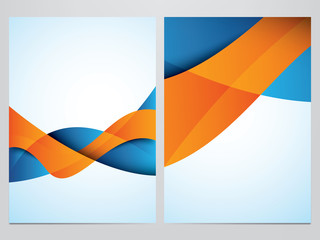 Vector business brochure, flyer template. Modern orange and blue corporate design