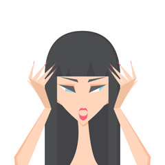 Woman with surprised expression