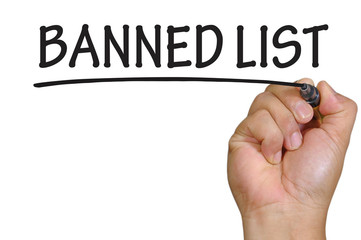 hand writing banned list