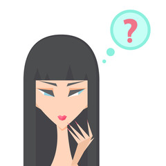 Young woman is thinking