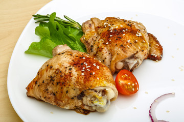 Roasted chicken thighs