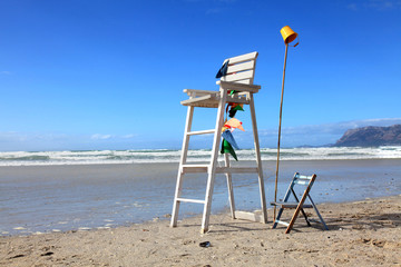 the life guard chair on the beach