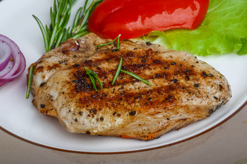 Grilled pork steak