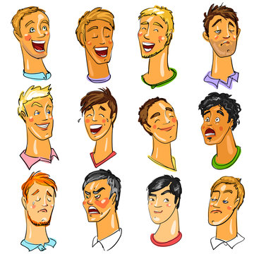Male faces - Expressions.