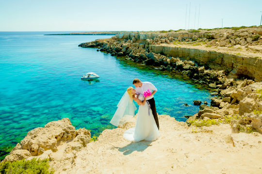 Maxim and Julia wedding photo shoot at sea