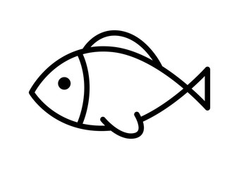 Black fish icon on white background