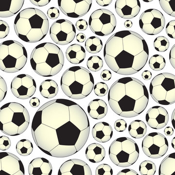 soccer and football balls seamless vector pattern eps10