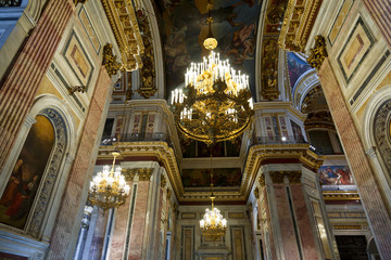 Dome of St. Isaacs cathedral viewed from the bottom.
