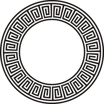 Ancient circular Aztec design in black and white