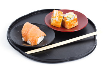 California Roll Maki with Masago and Sushi Salmon