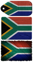 south Africa flag on wood tag