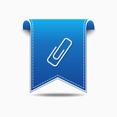 Paper Clip Blue Vector Icon Design