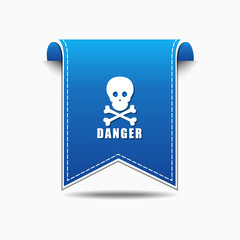 Danger Sign Blue Vector Icon Design