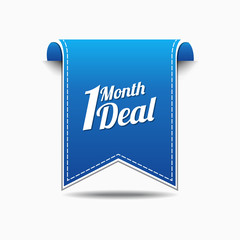 1 Month Deal Blue Vector Icon Design