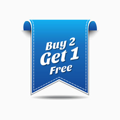 Buy 2 get 1 free Blue Vector Icon