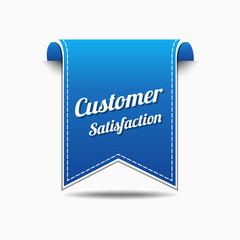 Customer Satisfaction Blue Vector Icon Design