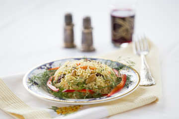 Rice with the vegetables