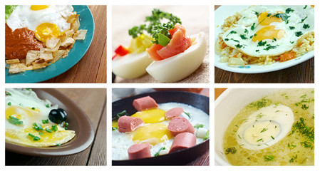 set of different  Delicious egg