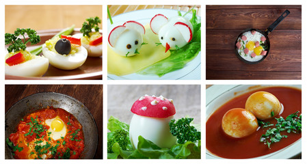set of different  Delicious egg