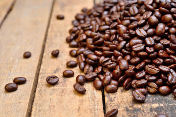 Coffee on grunge wooden background