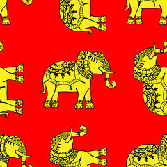 Background with elephants