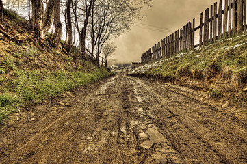 Dirt on the rural road, hdr