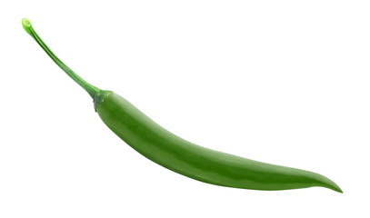 Fresh chilli pepper isolated on a white background. Design element for product label, catalog print, web use.