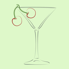 Glass of martini.