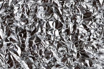 a thin sheet of crumpled silver foil