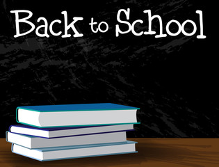 Back to School blackboard and books - 87227948